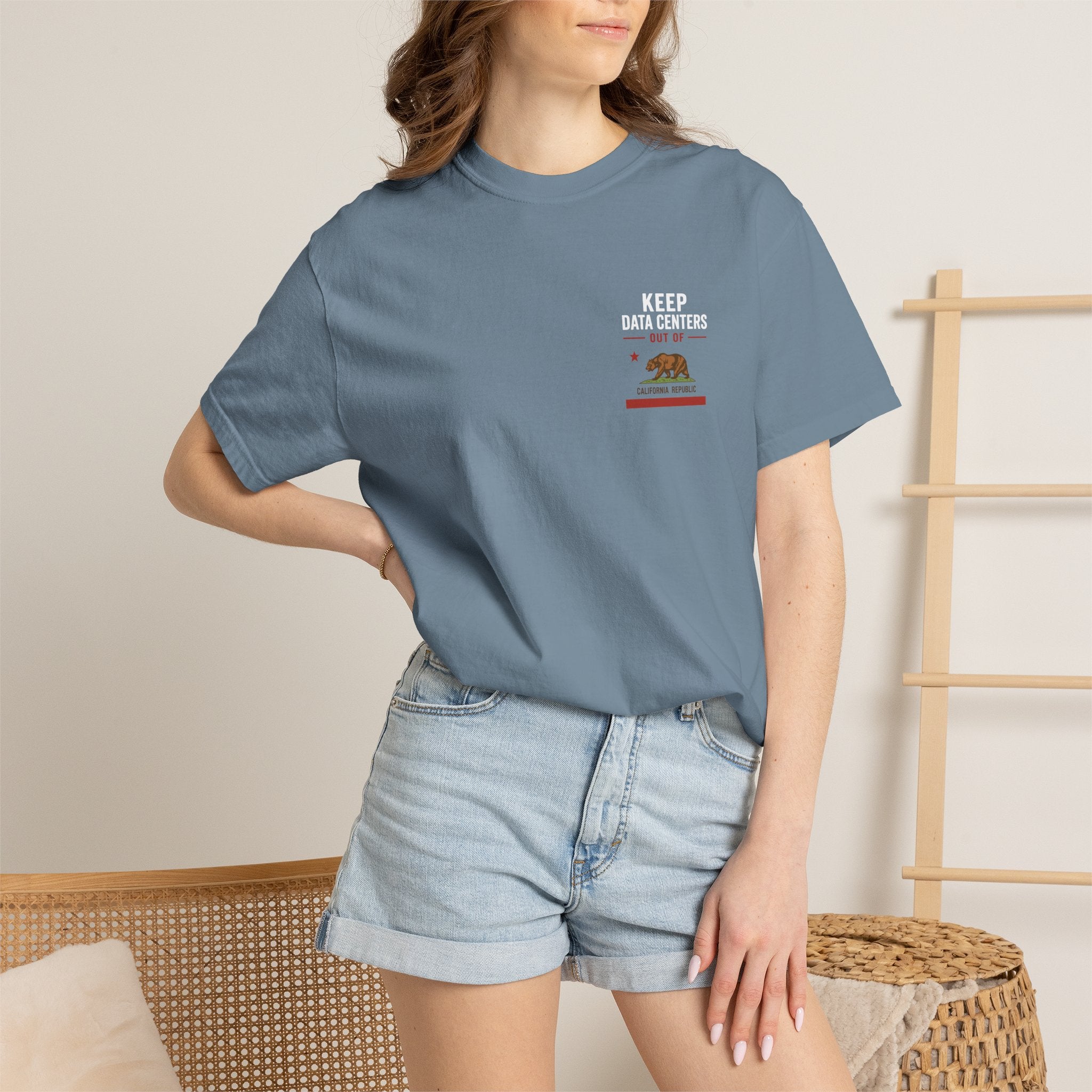 Keep Data Centers Out of California T-Shirt (Front and Back)