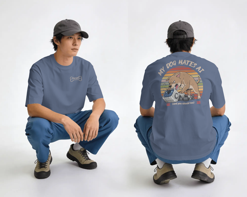 My Dog Hates AI T-Shirt (Front & Back)