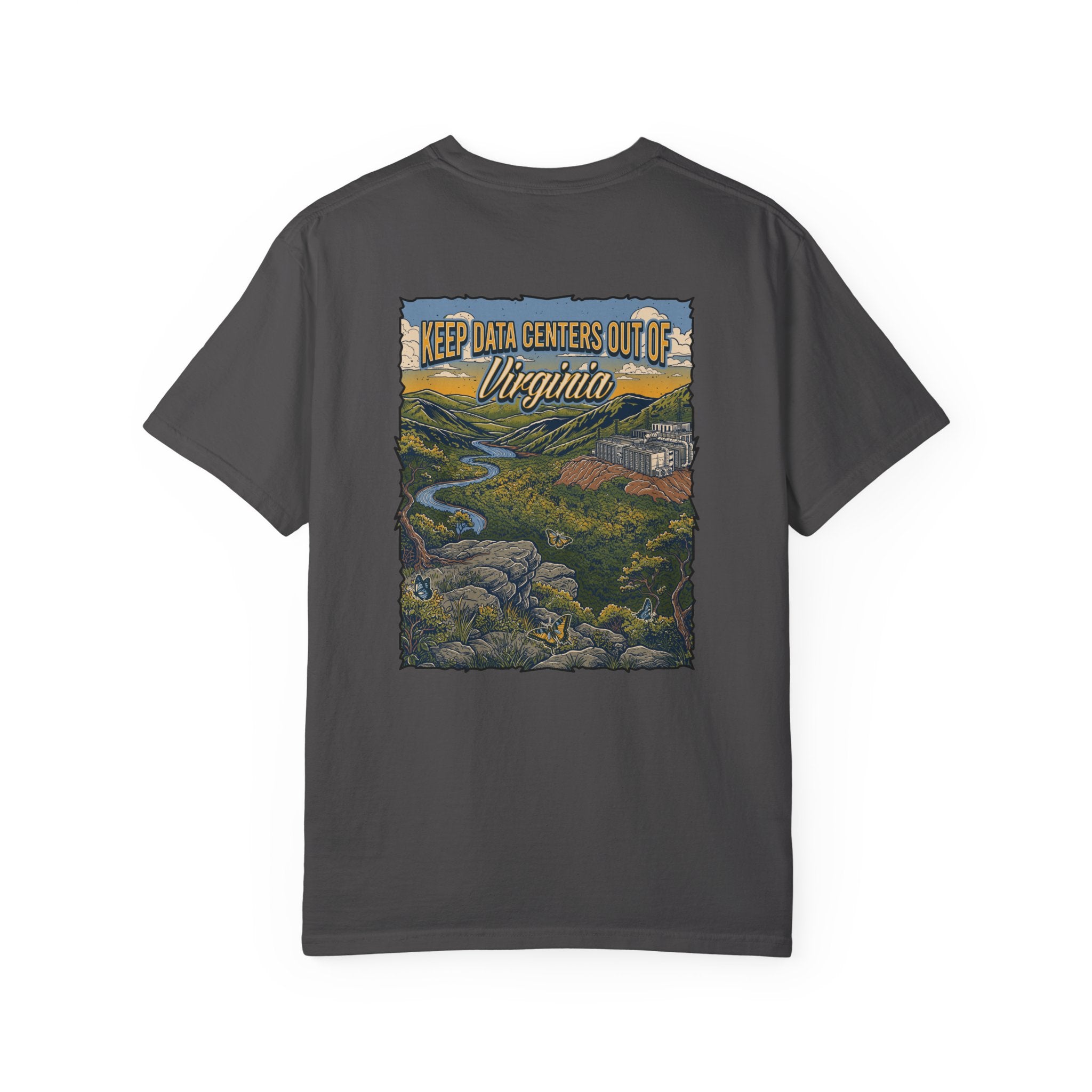 Keep Data Centers Out of Virginia T-Shirt (Front and Back)