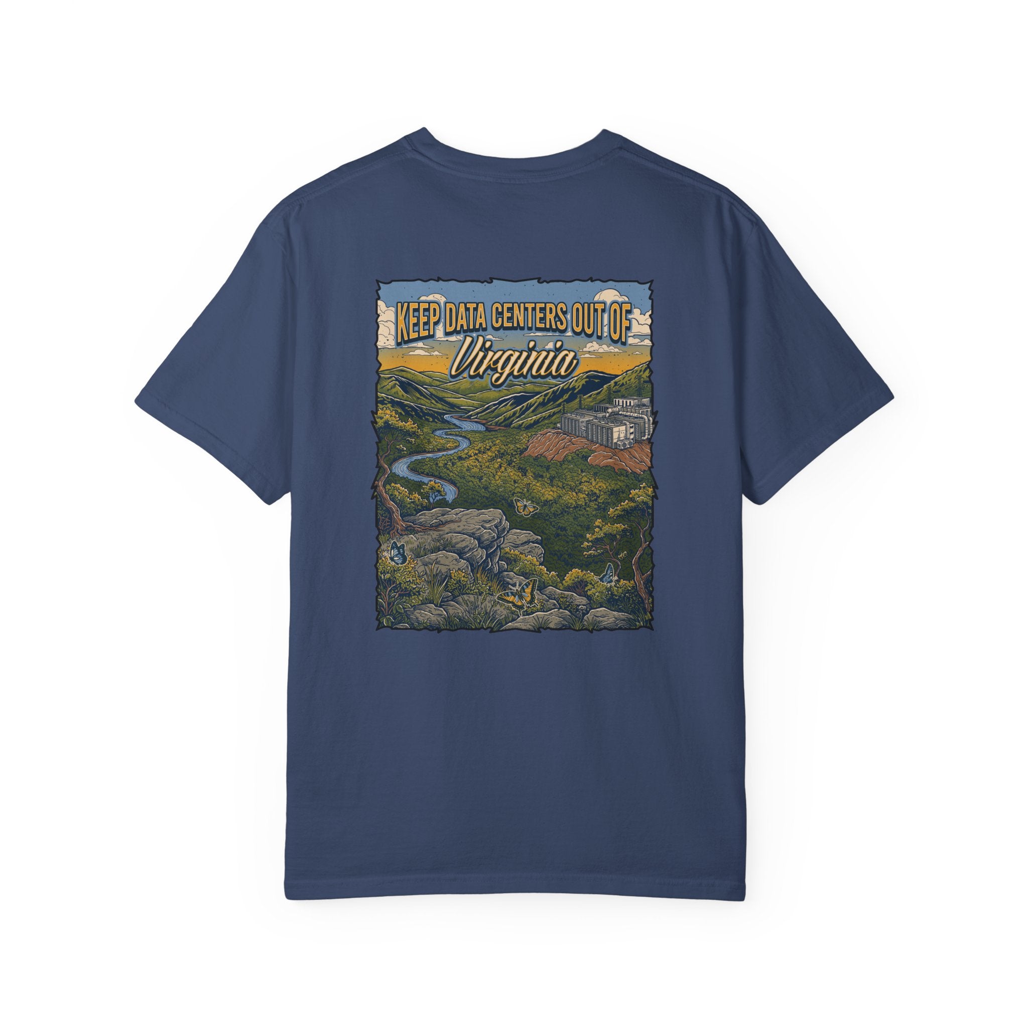 Keep Data Centers Out of Virginia T-Shirt (Front and Back)