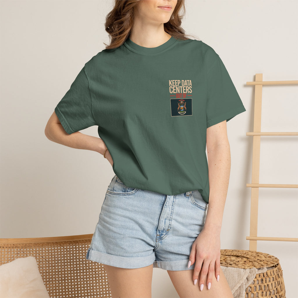Keep Data Centers Out of Michigan T-Shirt (Front and Back)