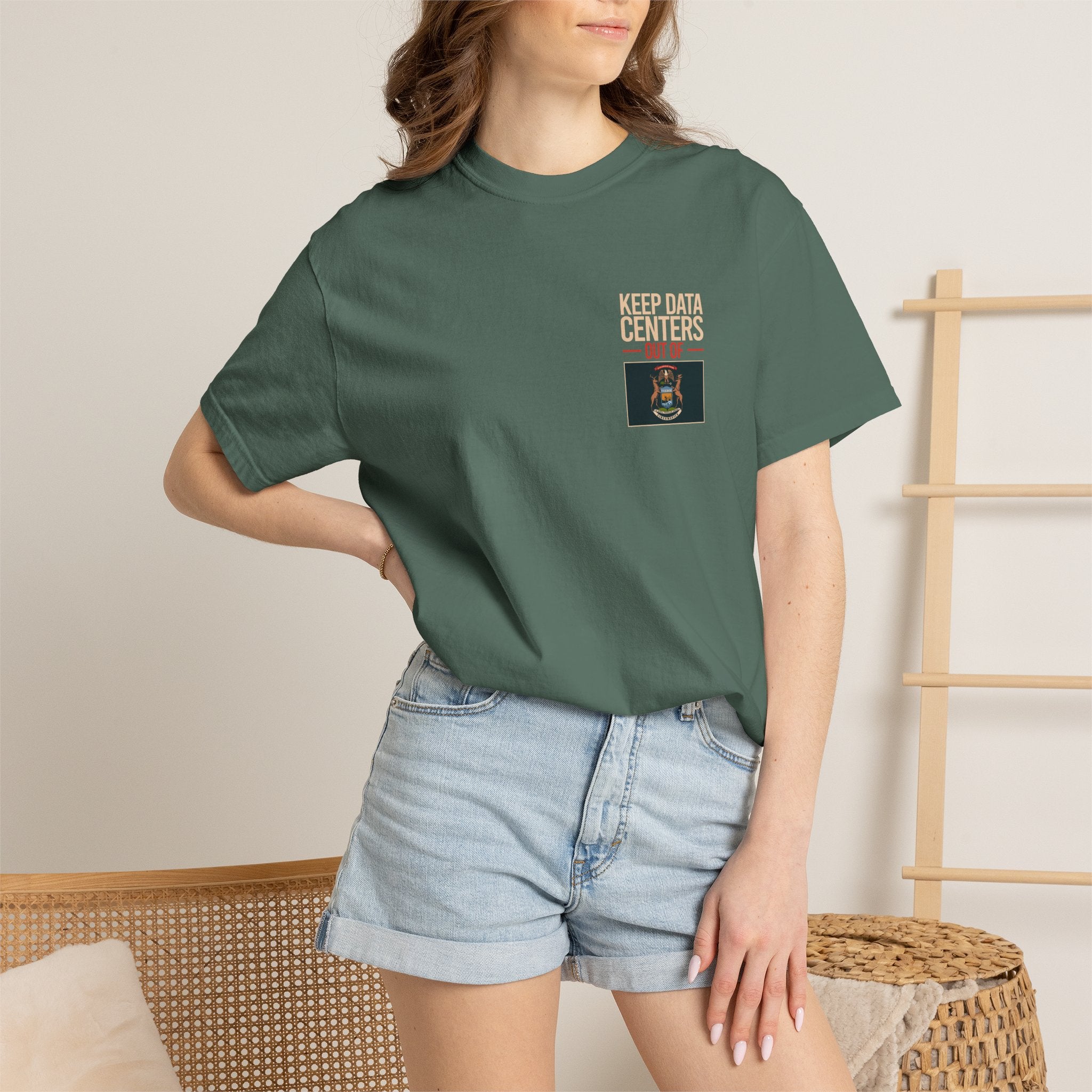 Keep Data Centers Out of Michigan T-Shirt (Front and Back)