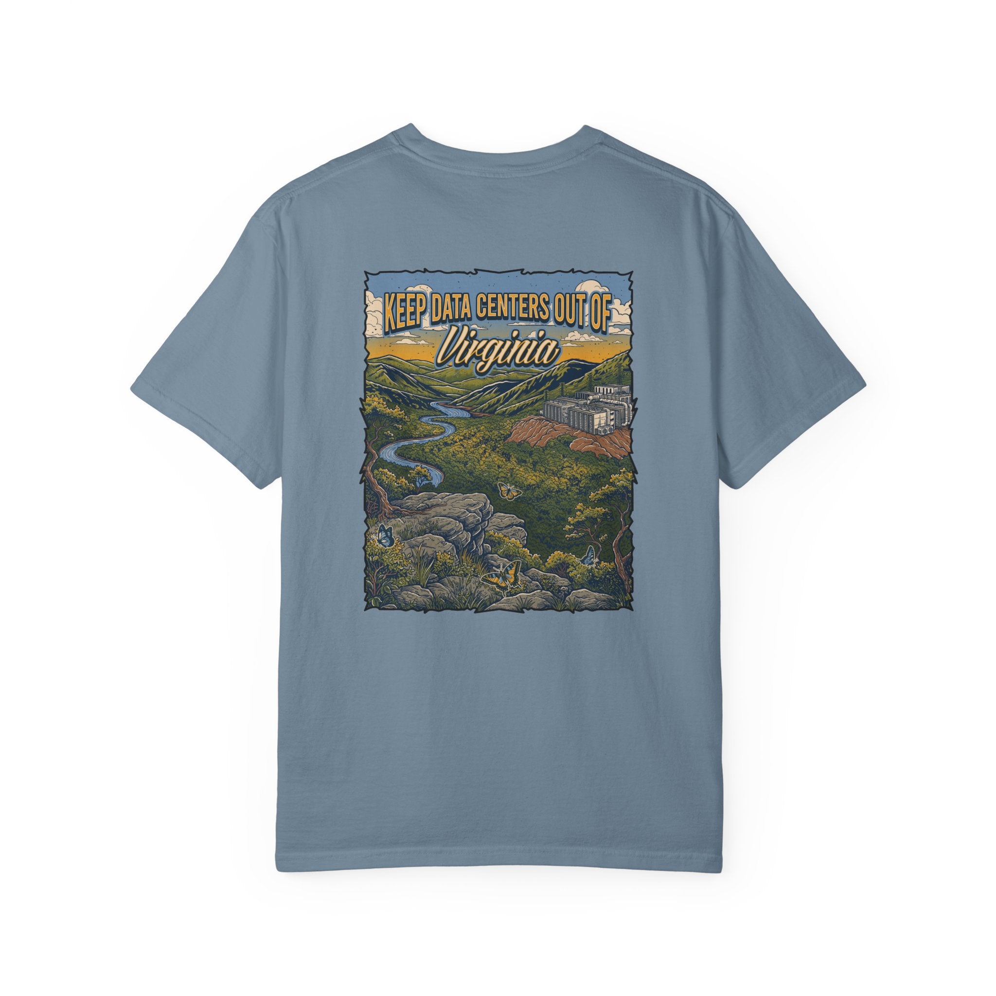 Keep Data Centers Out of Virginia T-Shirt (Front and Back)