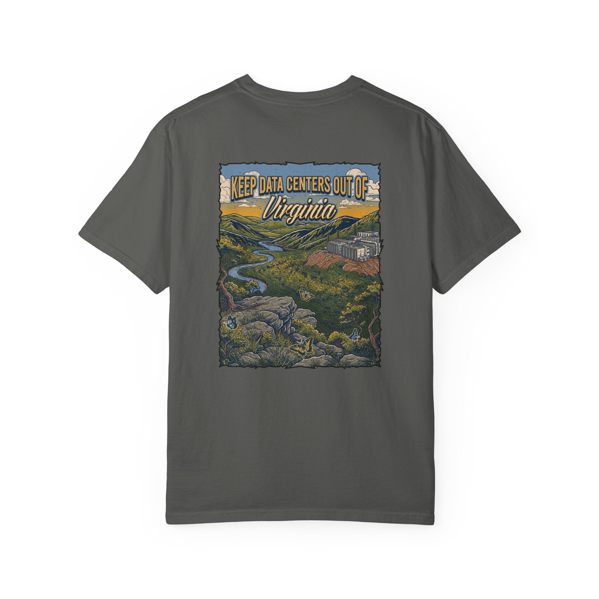 Keep Data Centers Out of Virginia T-Shirt (Front and Back)