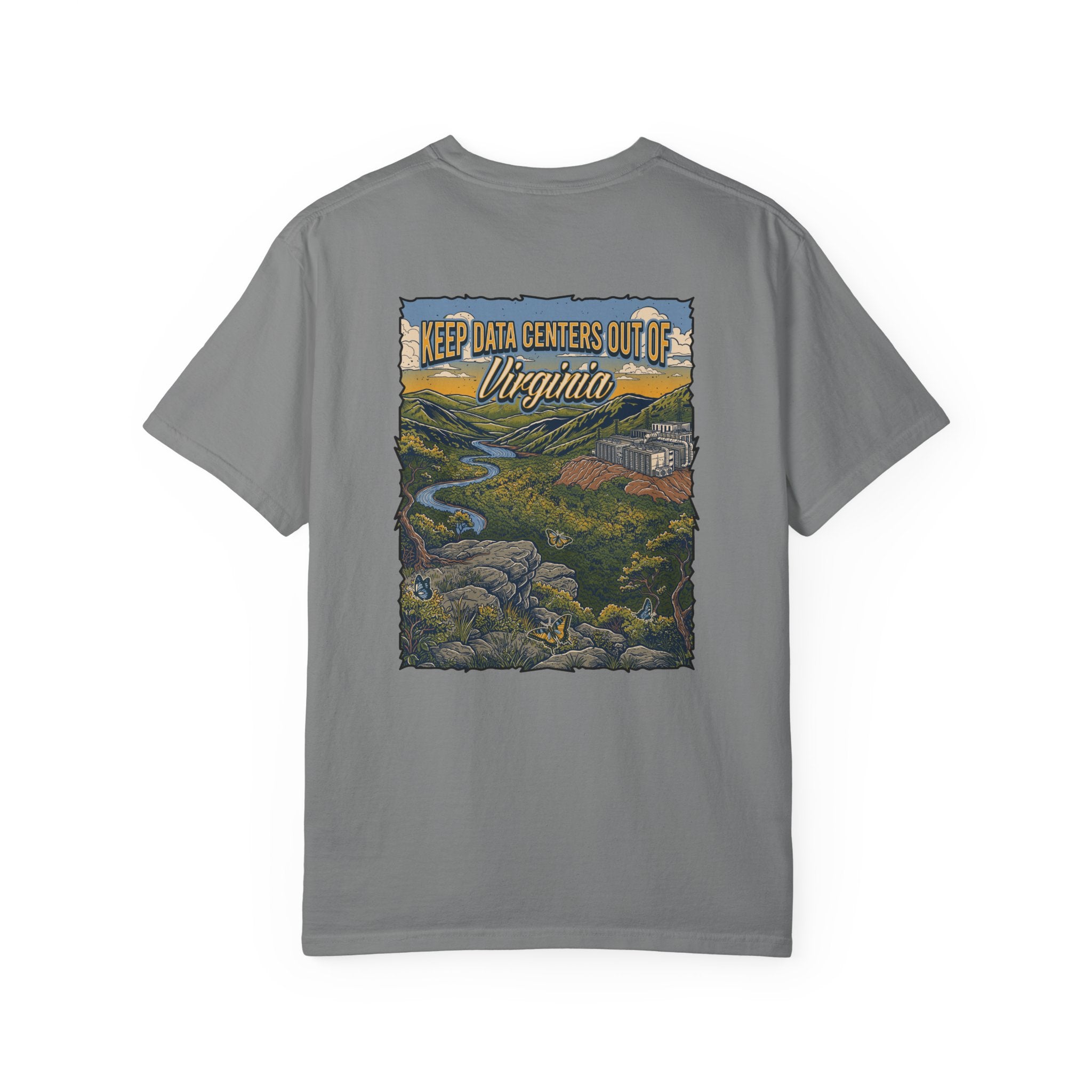 Keep Data Centers Out of Virginia T-Shirt (Front and Back)