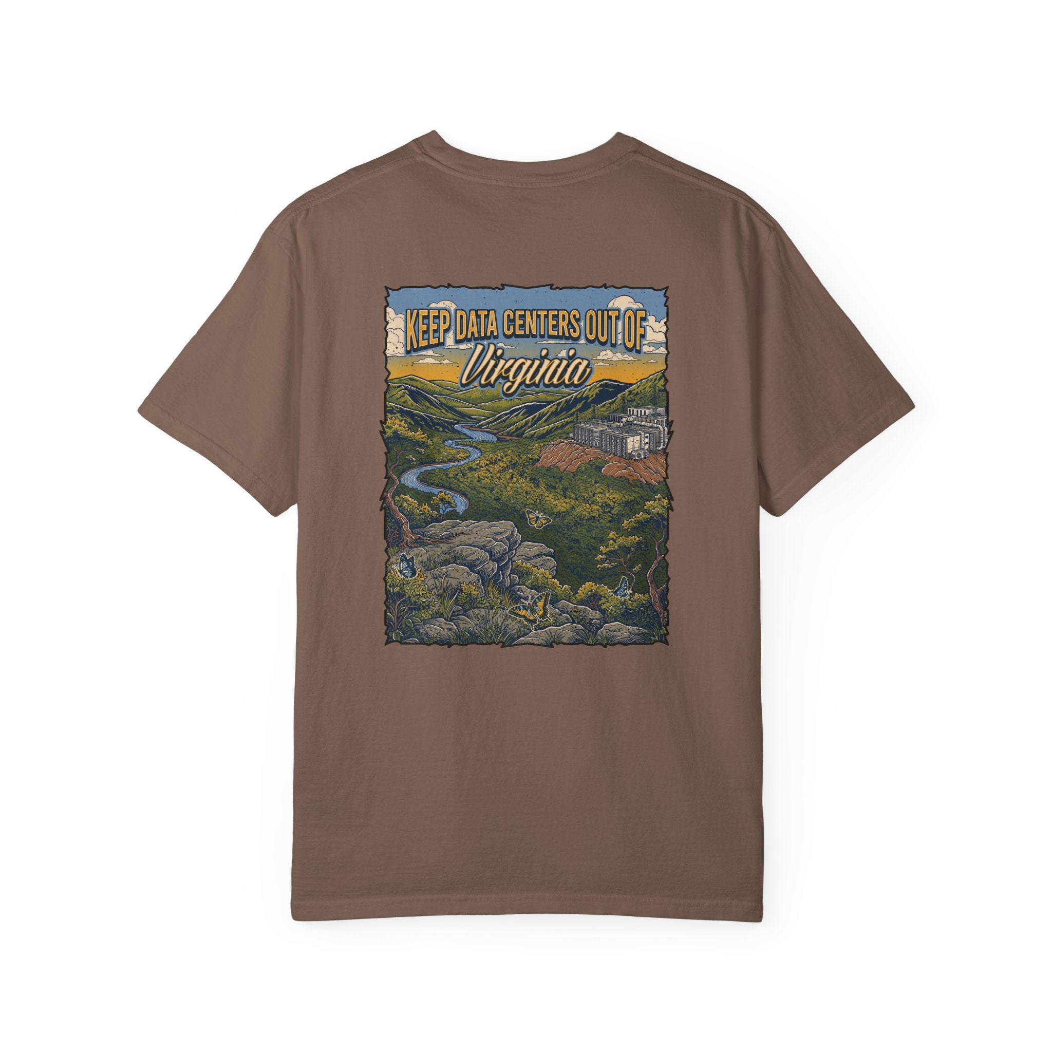 Keep Data Centers Out of Virginia T-Shirt (Front and Back)